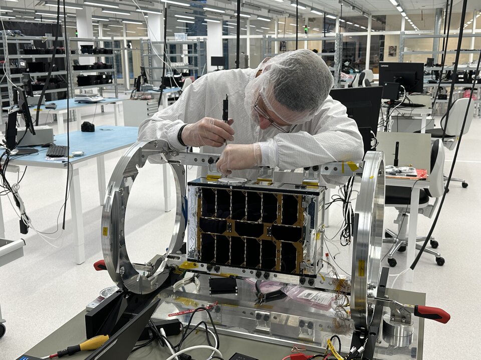 The Juventas cubesat is integrated at GOMSpace in Luxembourg
